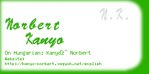 norbert kanyo business card